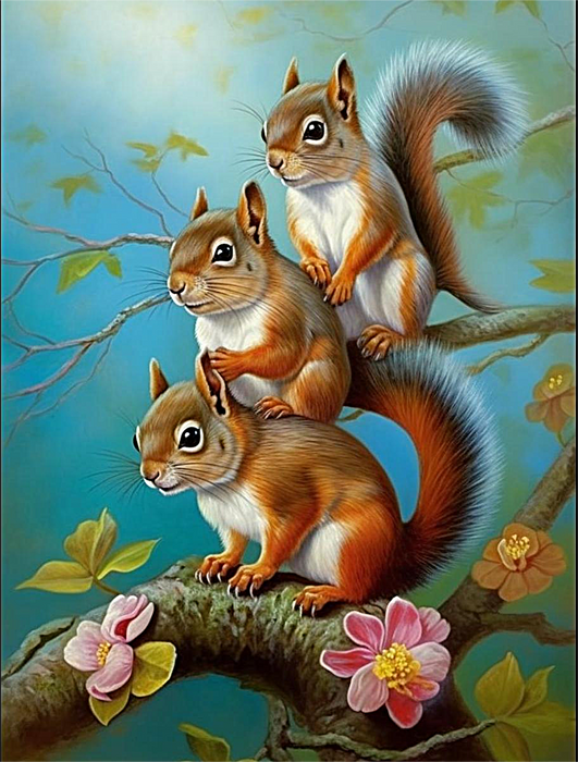 Squirrel Diy Paint By Numbers Kits UK For Adult Kids MJ2900