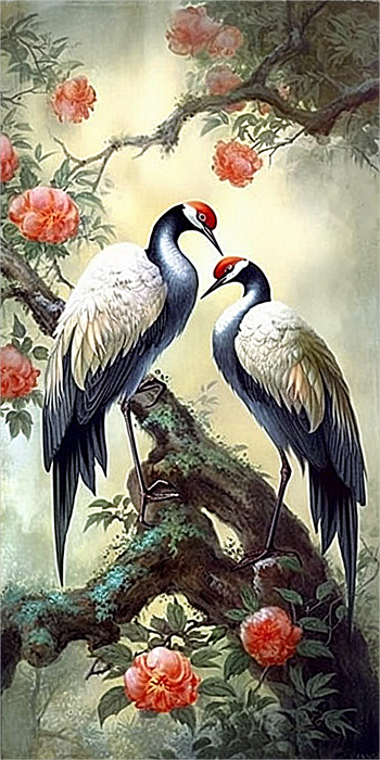 Crane Diy Paint By Numbers Kits UK For Adult Kids MJ2902