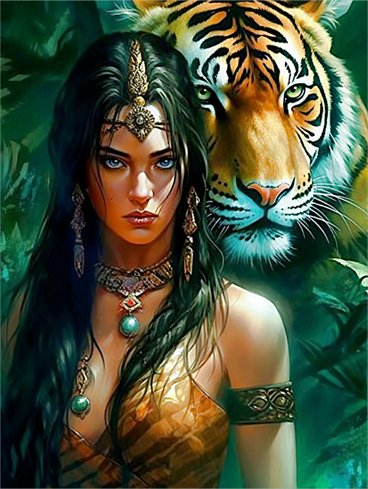 Animal And Human Paint By Numbers Kits UK MJ3211