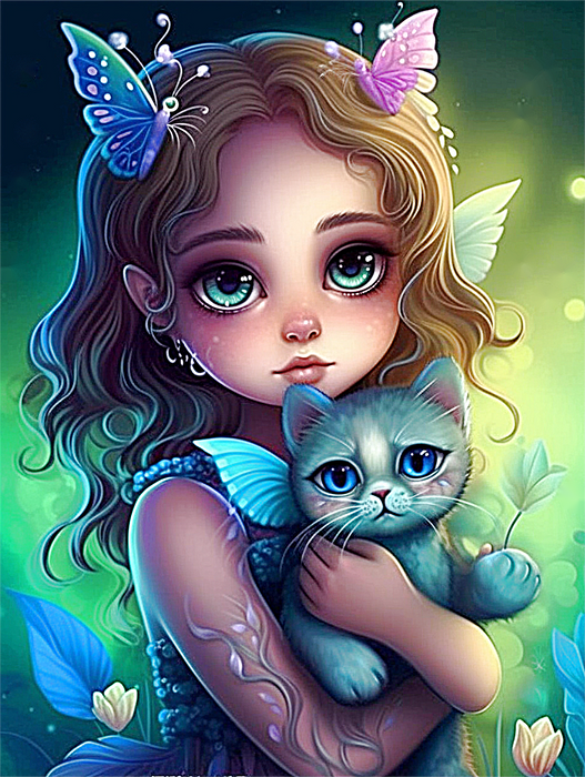 Little girl Paint By Numbers Kits UK MJ3324