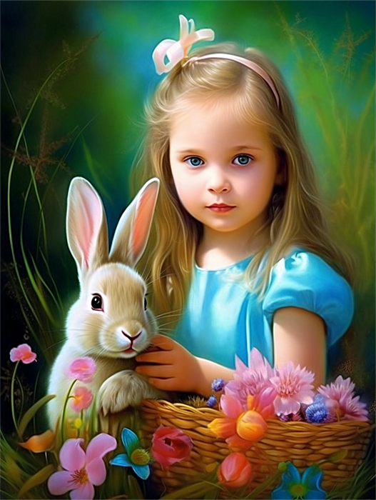 Little girl Paint By Numbers Kits UK MJ3332