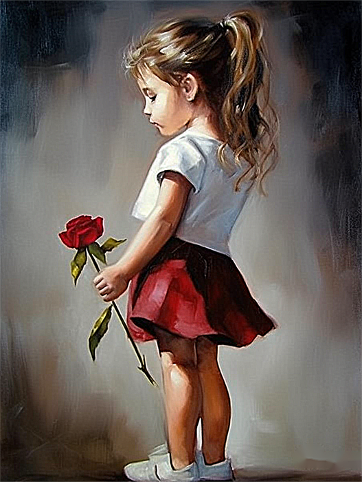 Little girl Paint By Numbers Kits UK MJ3335