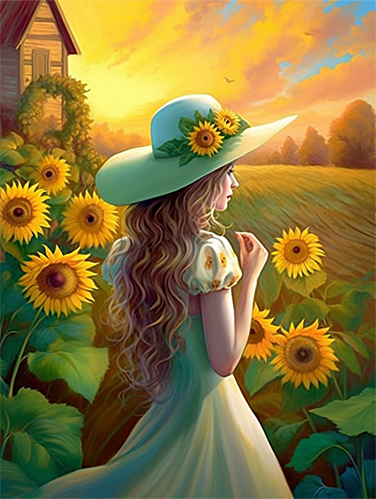 Little girl Paint By Numbers Kits UK MJ3339