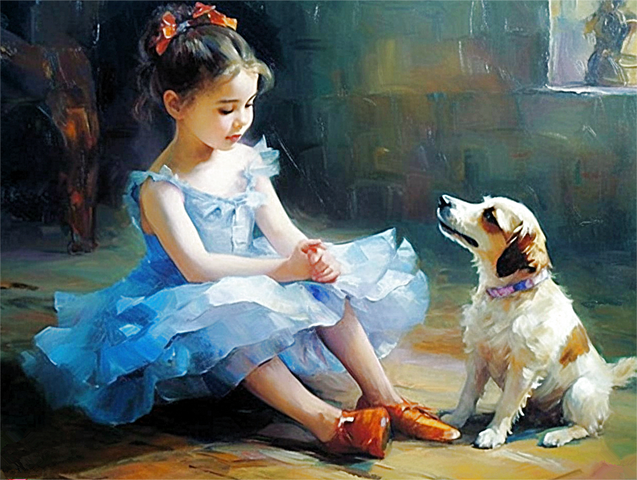 Little girl Paint By Numbers Kits UK MJ3342