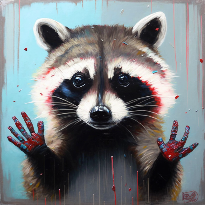 Raccoon Diy Paint By Numbers Kits UK For Adult Kids MJ7005