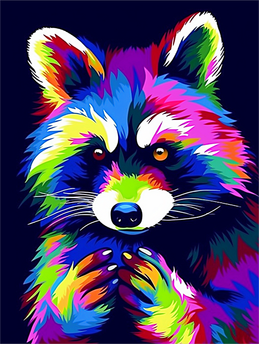 Raccoon Paint By Numbers Kits UK MJ7009