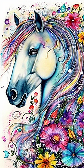 Horse Diy Paint By Numbers Kits UK For Adult Kids MJ7132