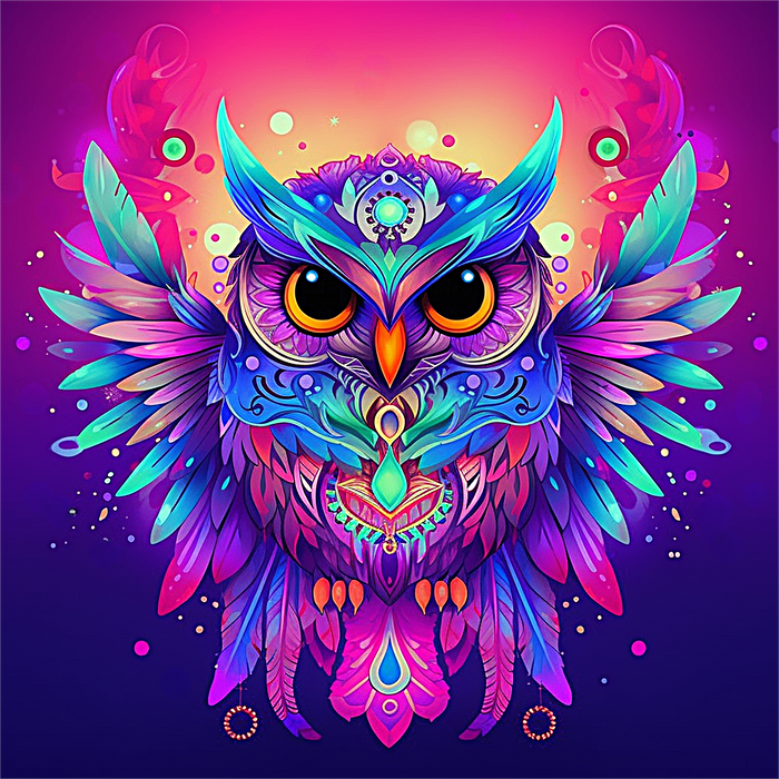 Owl Diy Paint By Numbers Kits UK For Adult Kids MJ7136