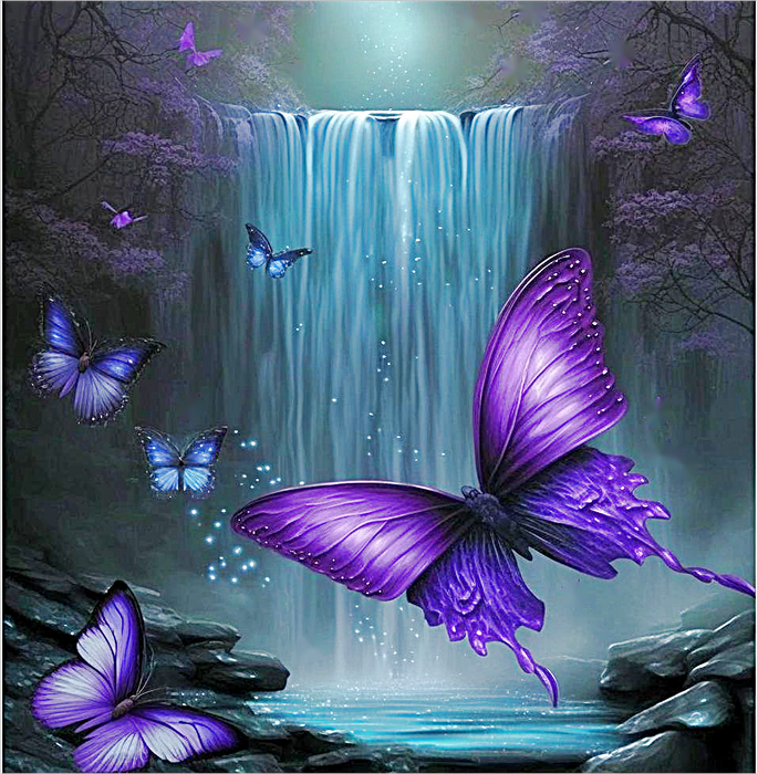 Waterfall Diy Paint By Numbers Kits UK For Adult Kids MJ7195