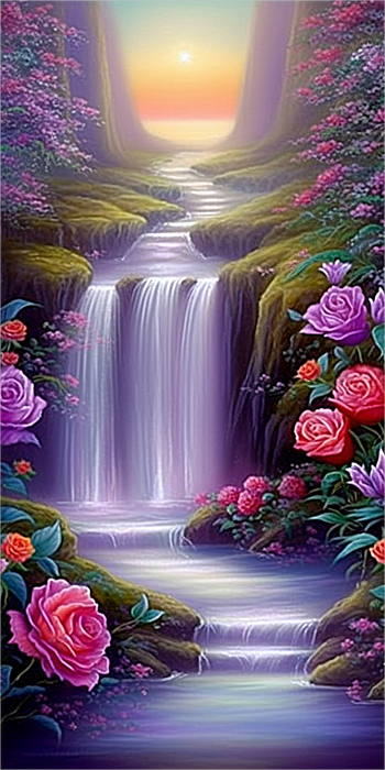 Waterfall Diy Paint By Numbers Kits UK For Adult Kids MJ7198