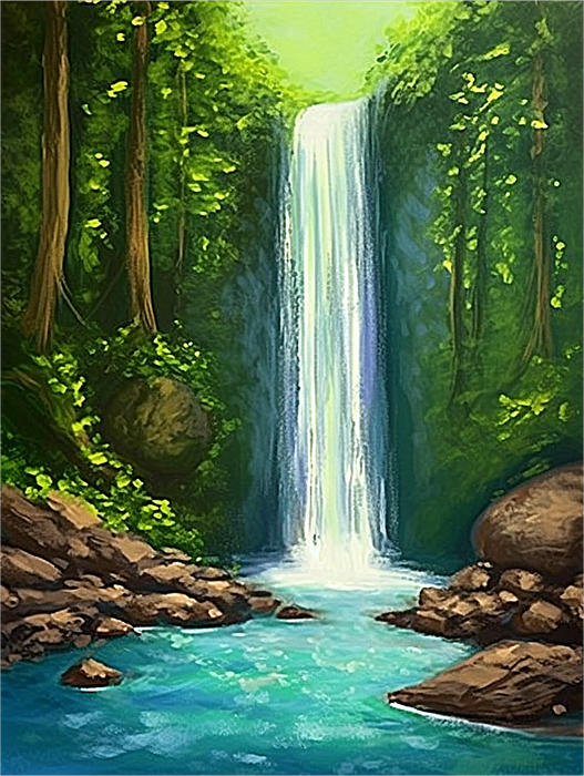 Waterfall Paint By Numbers Kits UK MJ7203