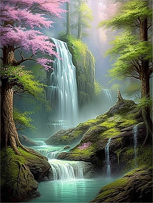 Waterfall Paint By Numbers Kits UK MJ7204