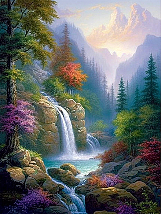 Waterfall Paint By Numbers Kits UK MJ7207