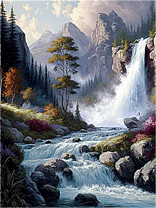 Waterfall Paint By Numbers Kits UK MJ7215