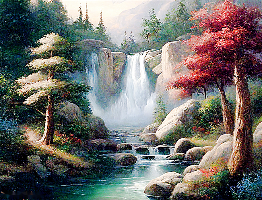 Waterfall Paint By Numbers Kits UK MJ7222