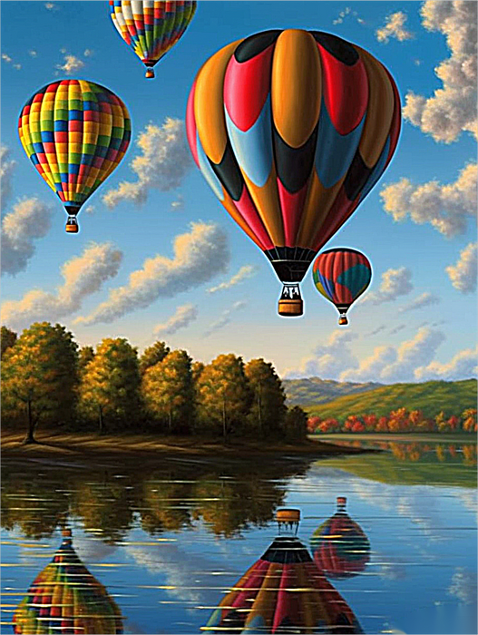 Hot Air Balloon Paint By Numbers Kits UK MJ7235