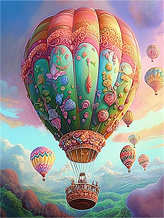 Hot Air Balloon Paint By Numbers Kits UK MJ7236