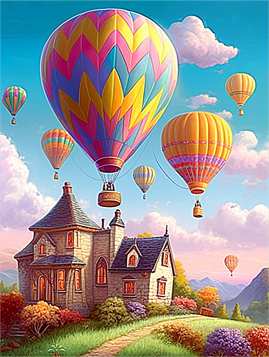 Hot Air Balloon Paint By Numbers Kits UK MJ7239