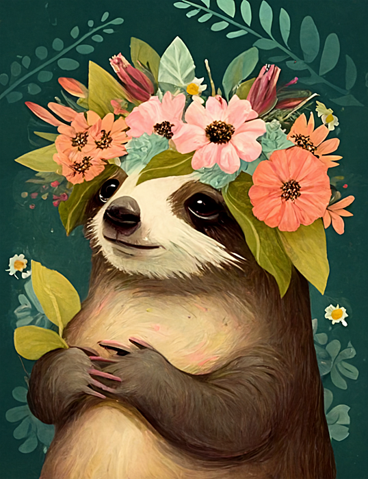 Sloth Paint By Numbers Kits UK MJ7242