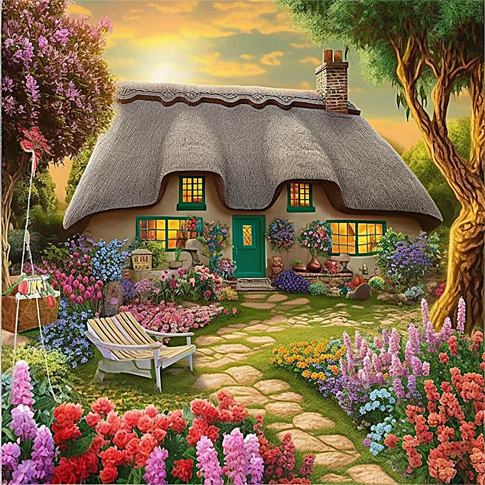 Village Diy Paint By Numbers Kits UK For Adult Kids MJ7259