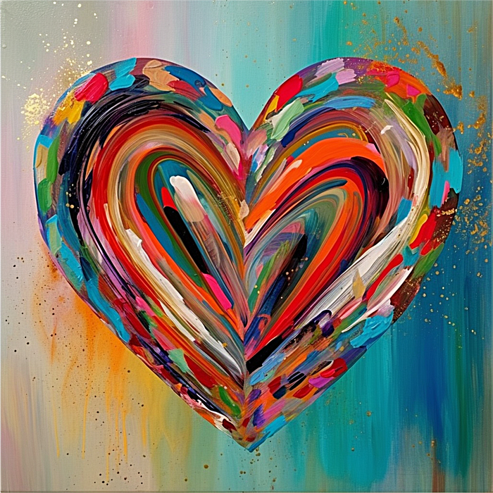 Heart Diy Paint By Numbers Kits UK For Adult Kids MJ8000