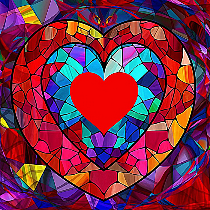 Heart Diy Paint By Numbers Kits UK For Adult Kids MJ8010