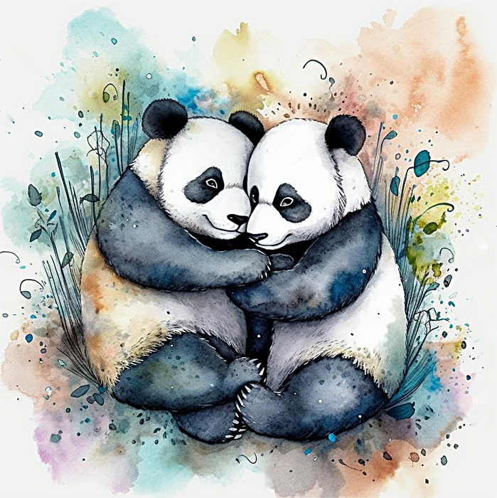 Panda Diy Paint By Numbers Kits UK For Adult Kids MJ8059