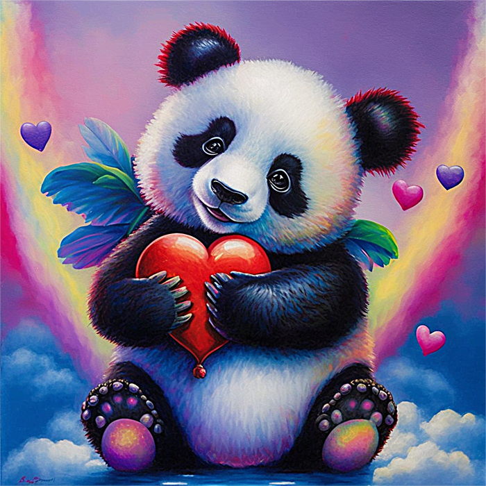 Panda Diy Paint By Numbers Kits UK For Adult Kids MJ8068