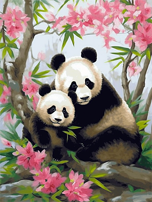 Panda Diy Paint By Numbers Kits UK For Adult Kids MJ8087