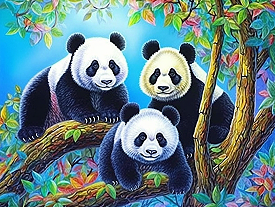 Panda Diy Paint By Numbers Kits UK For Adult Kids MJ8101