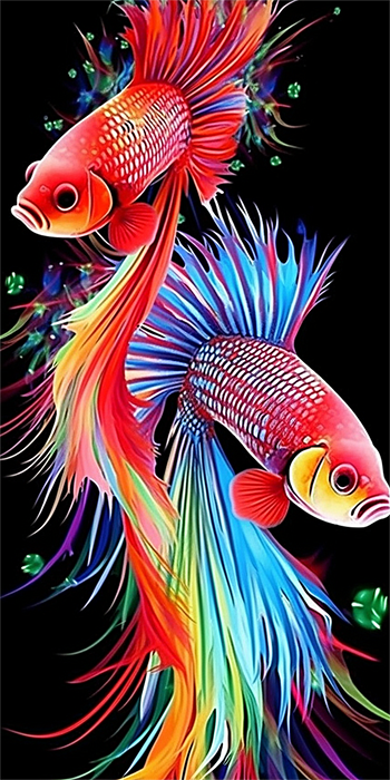 Fish Diy Paint By Numbers Kits UK For Adult Kids MJ8109