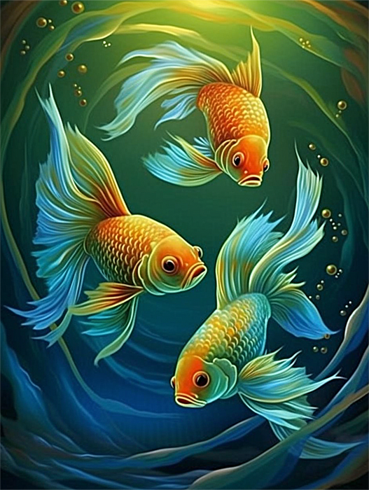 Fish Paint By Numbers Kits UK MJ8122