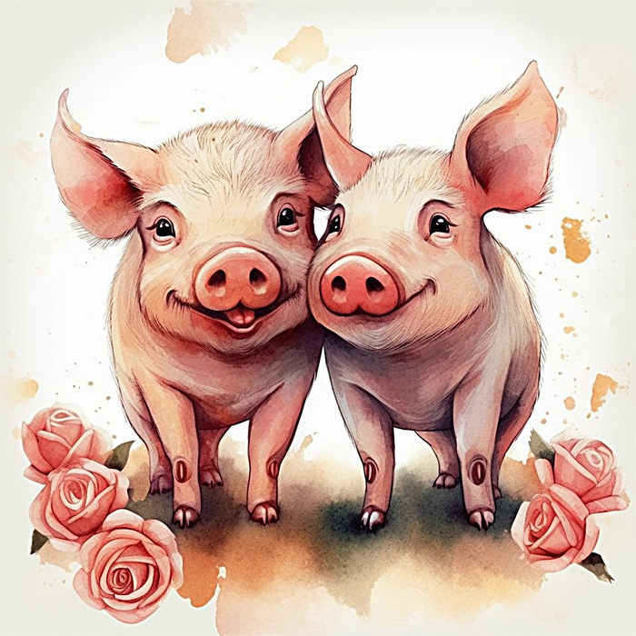 Pig Diy Paint By Numbers Kits UK For Adult Kids MJ8177