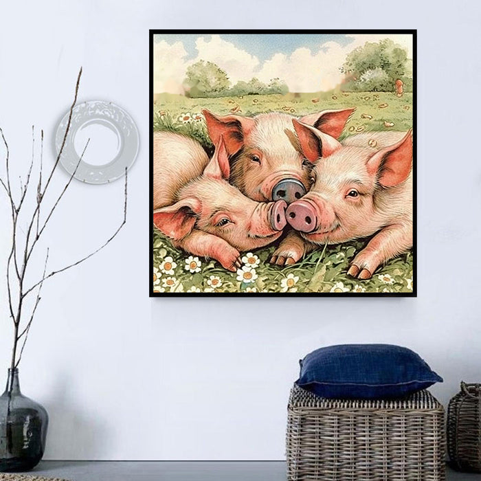 Pig Diy Paint By Numbers Kits UK For Adult Kids MJ8178