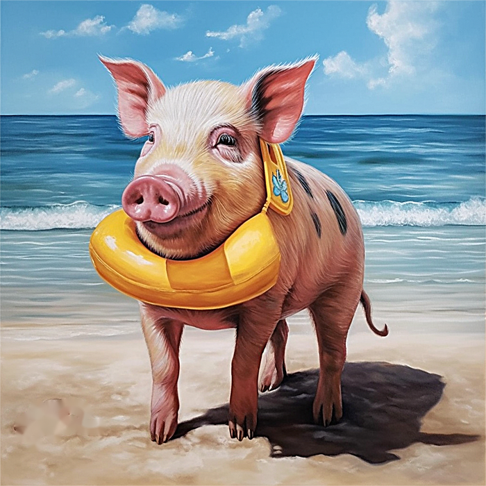 Pig Diy Paint By Numbers Kits UK For Adult Kids MJ8181