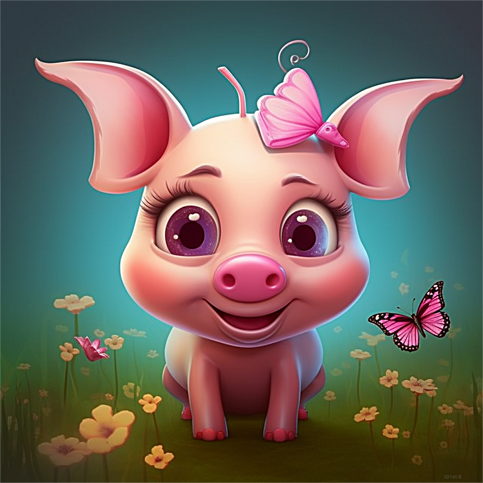 Pig Diy Paint By Numbers Kits UK For Adult Kids MJ8185