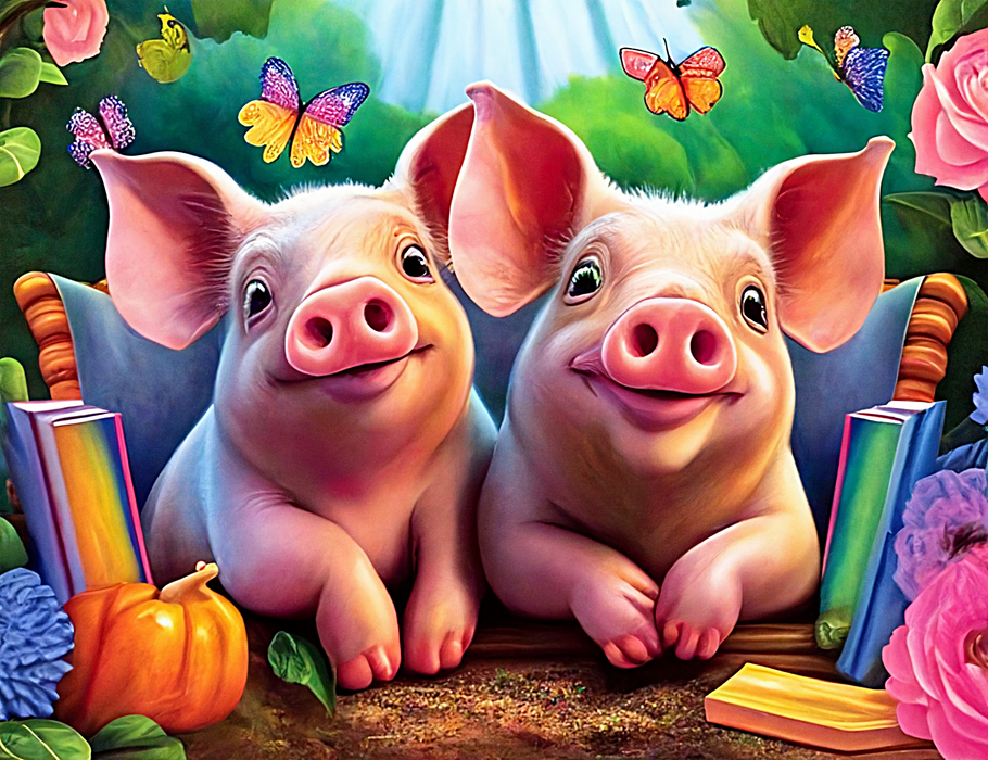 Pig Paint By Numbers Kits UK MJ8196