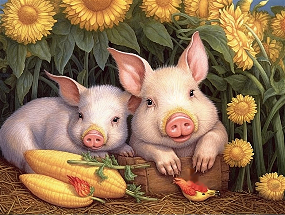 Pig Paint By Numbers Kits UK MJ8198