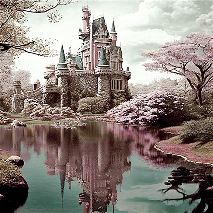 Castle Diy Paint By Numbers Kits UK For Adult Kids MJ8363