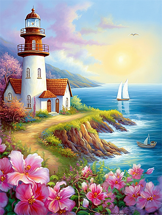 Lighthouse Paint By Numbers Kits UK MJ8425