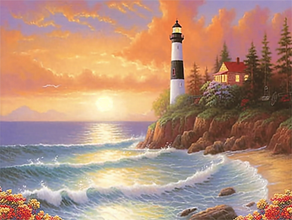 Lighthouse Paint By Numbers Kits UK MJ8430