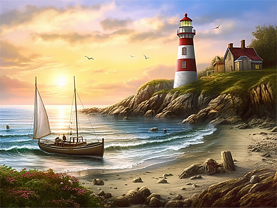 Lighthouse Paint By Numbers Kits UK MJ8437