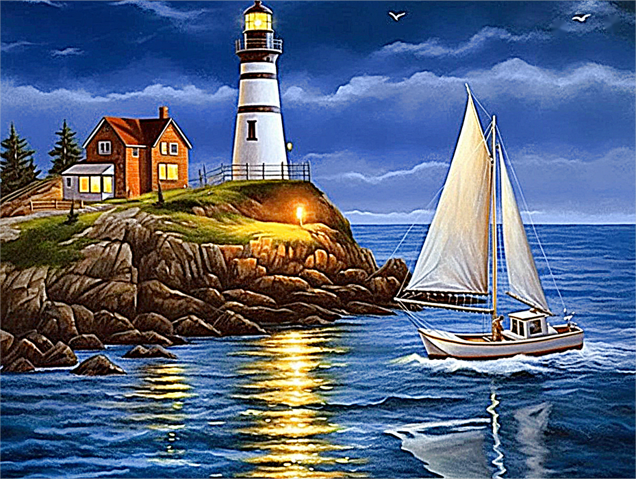 Lighthouse Paint By Numbers Kits UK MJ8440