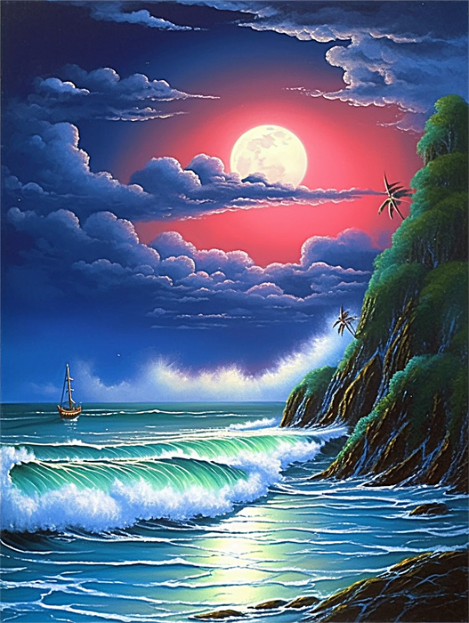 Sea Diy Paint By Numbers Kits UK For Adult Kids MJ8459