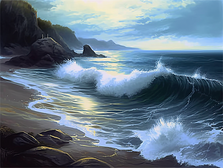 Sea Diy Paint By Numbers Kits UK For Adult Kids MJ8471