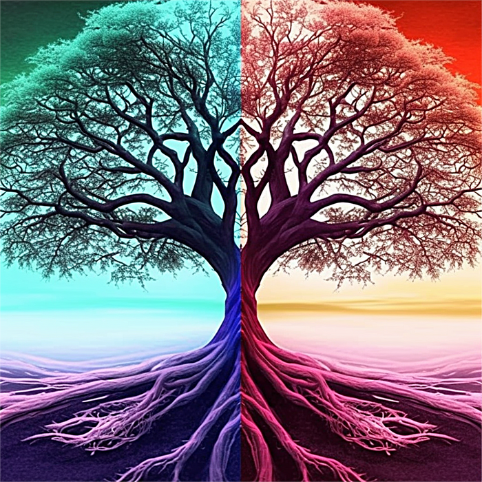 Tree Diy Paint By Numbers Kits UK For Adult Kids MJ8662