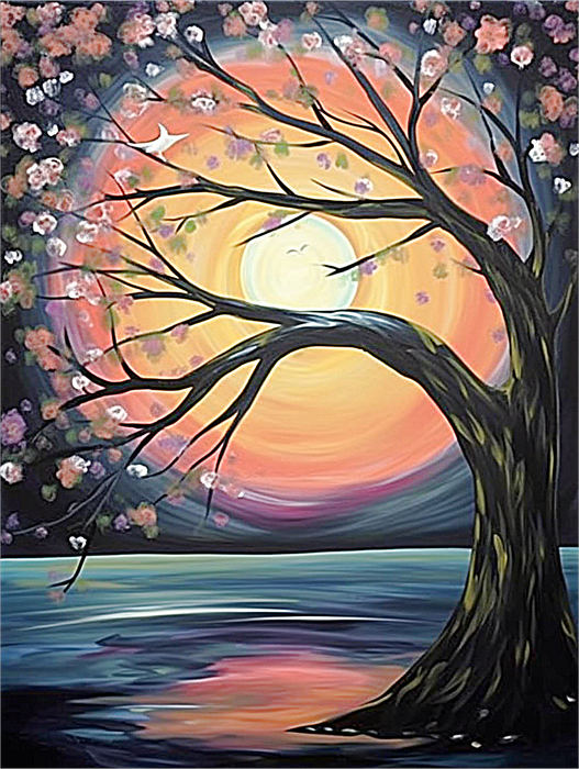 Tree Diy Paint By Numbers Kits UK For Adult Kids MJ8687