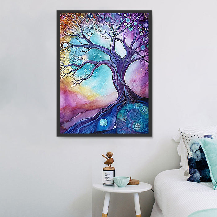 Tree Diy Paint By Numbers Kits UK For Adult Kids MJ8691