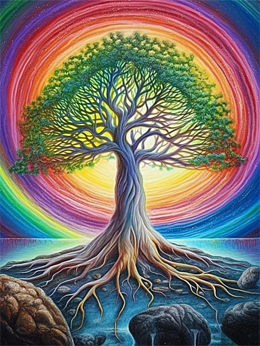 Tree Diy Paint By Numbers Kits UK For Adult Kids MJ8698