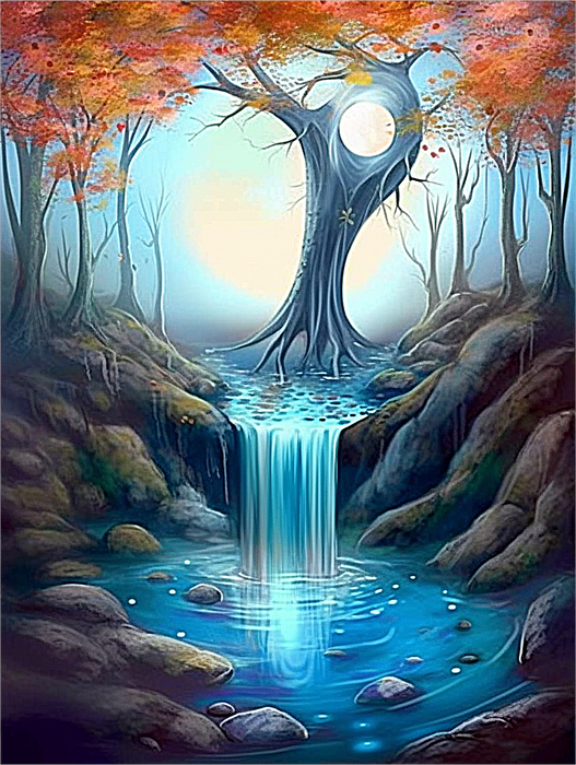 Tree Diy Paint By Numbers Kits UK For Adult Kids MJ8700